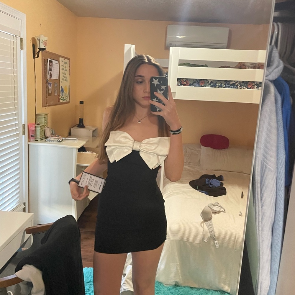 Black mini dress